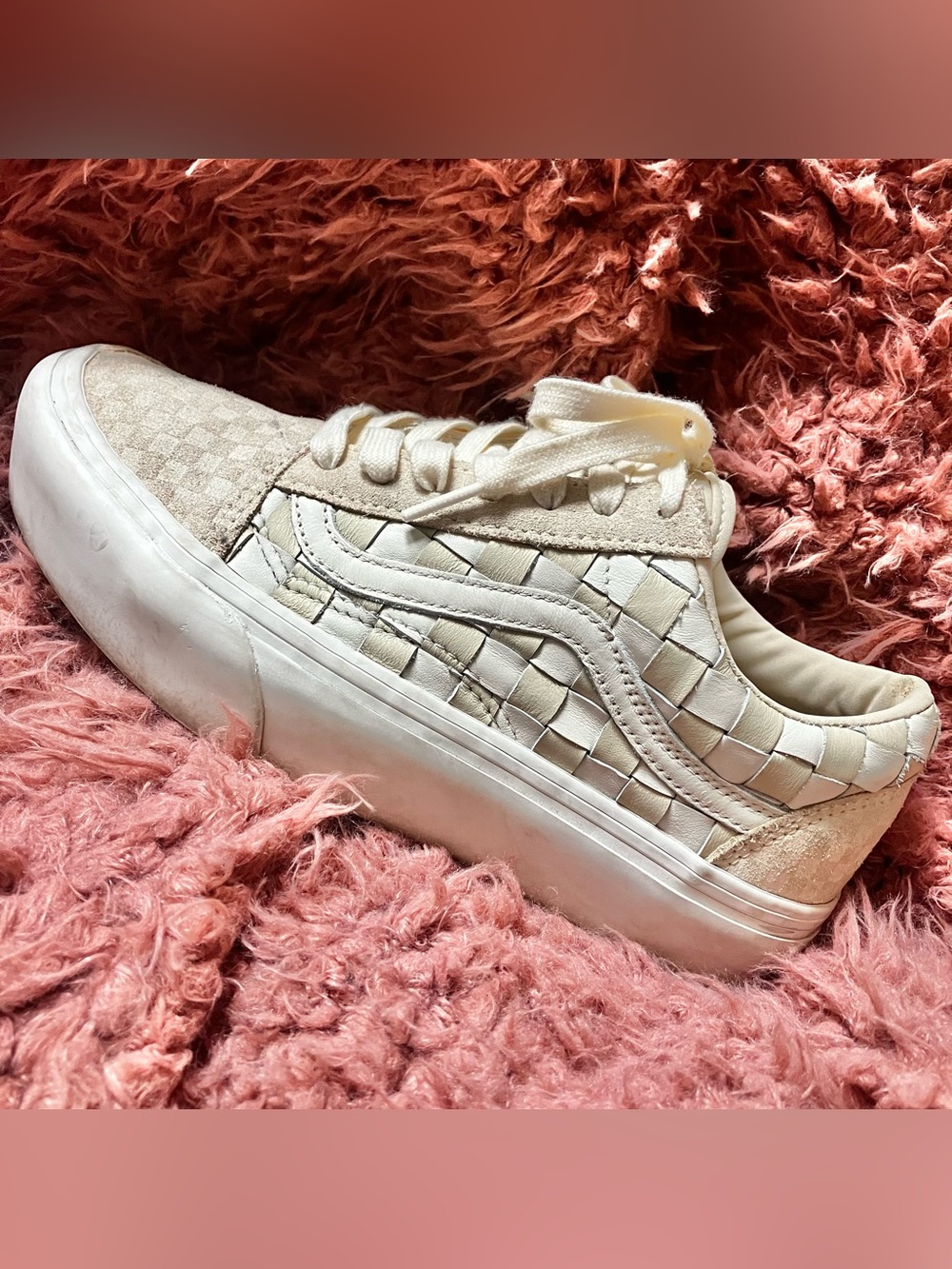 Vans Platform woven leather sneakers